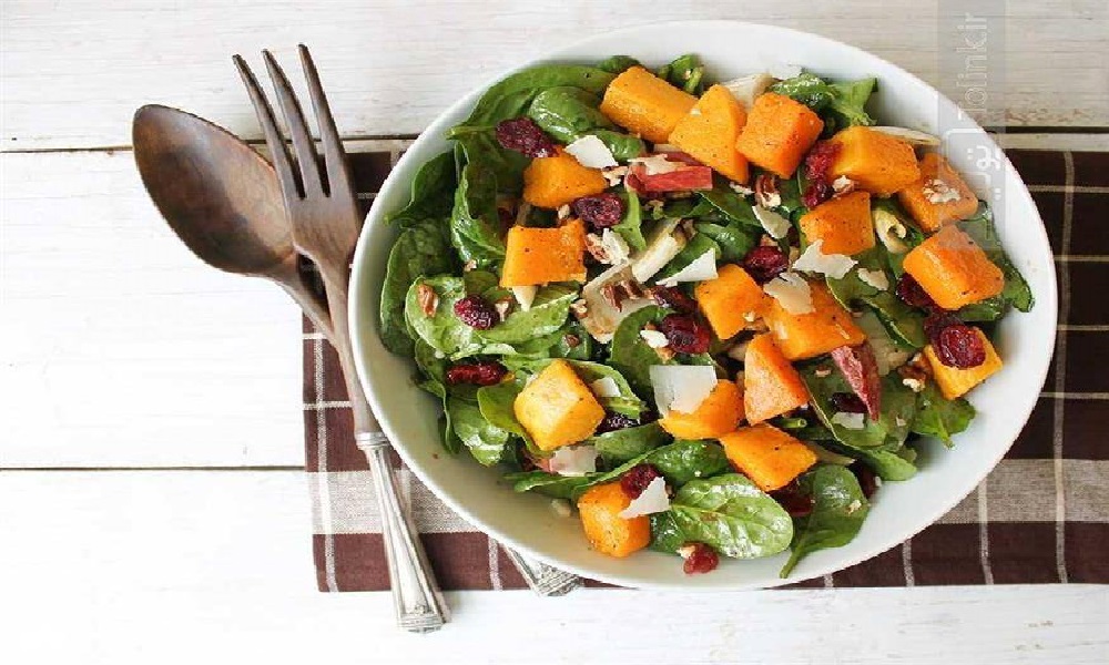 سالاد کدو حلوایی با پنیر فتا